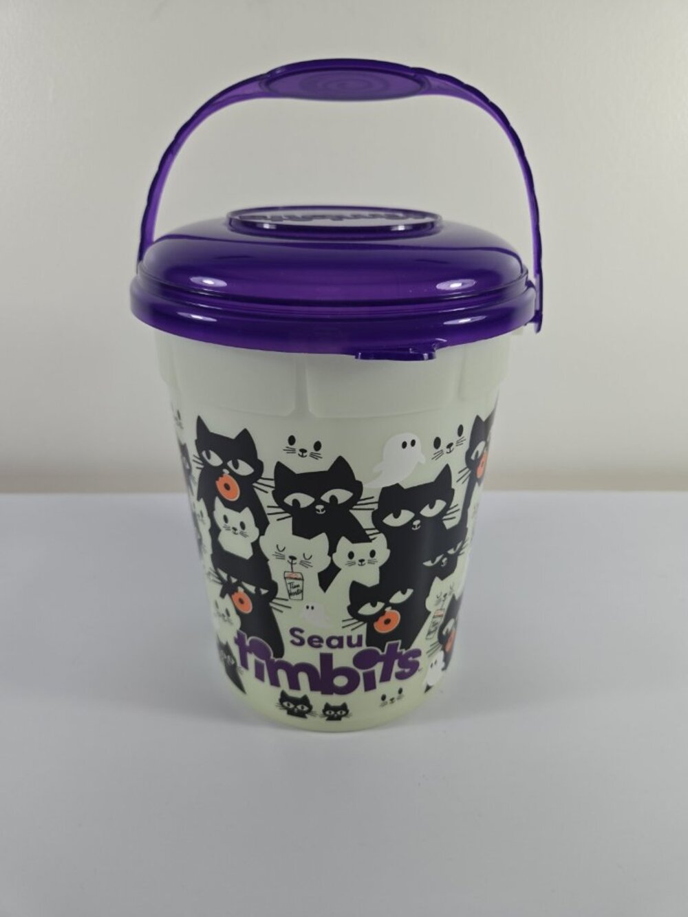 Timbits Bucket Pail Halloween Cats Glow in the Dark Tim Hortons